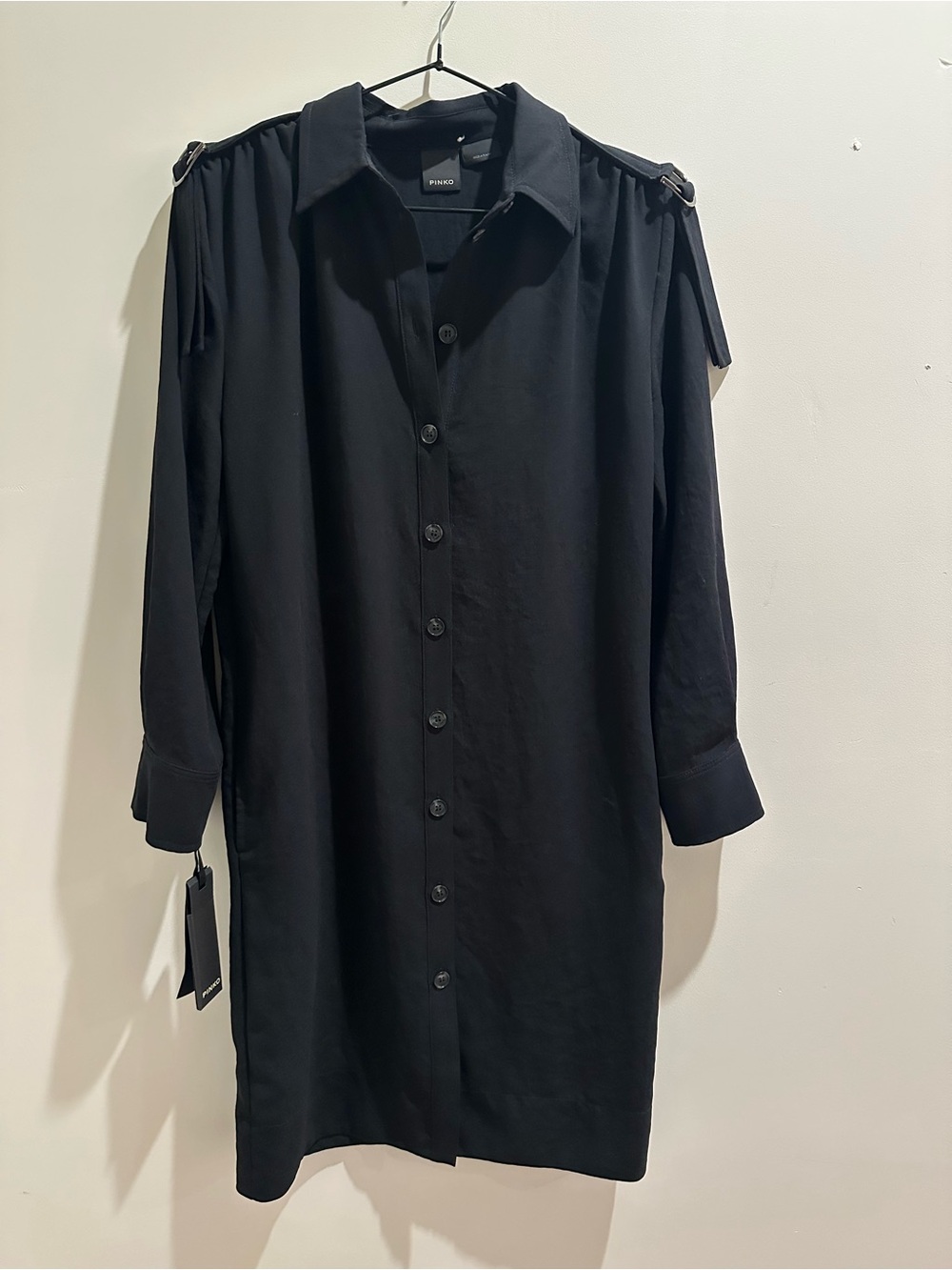 Pinko Black Draped Dress/Jacket with Branded Tag
